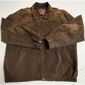 Vintage Men's L American Classics Colebrook Brown Suede/Leather Bomber Jacket